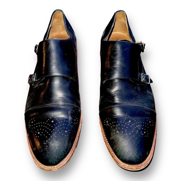 🖤 Warfield & Grand Double Monk Strap Shoes | Men’s Size 12 | Black Leather Dress - Picture 2 of 7